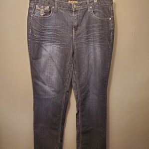 Earl Jean Womens Size 14 Medium Wash Dark Denim Jeans